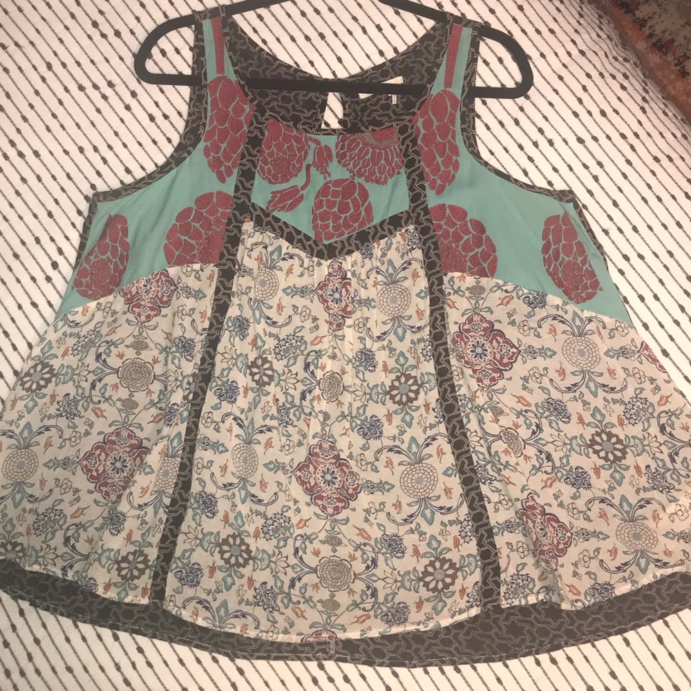 Anthropologie Embroidered A-line Tank Top. Size 14